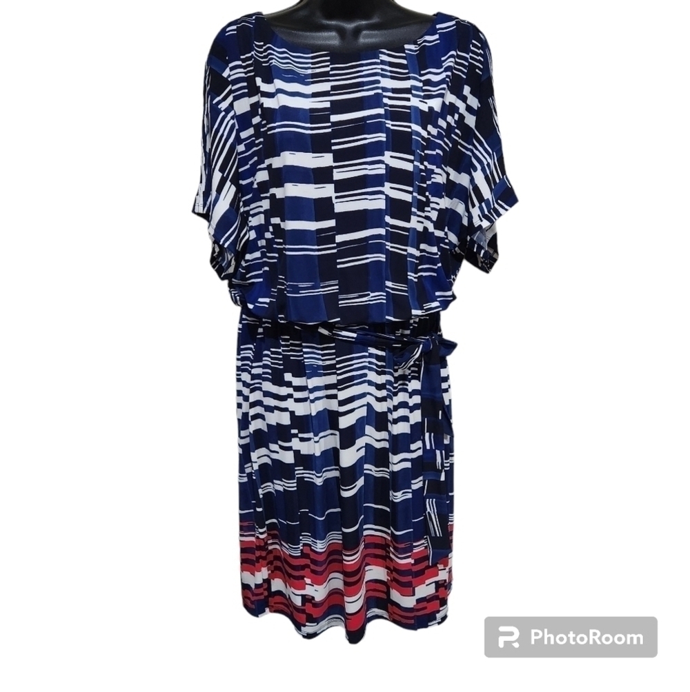 Dressbarn Established 1962 Blouson Dress With Split Sleeves Size M